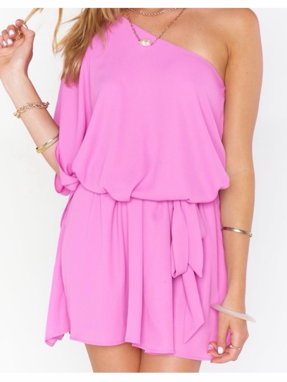 Show Me Your Mumu Orchid One-Shoulder Mini Dress